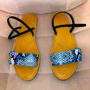 Cute blue snake design sandals